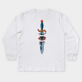 Eye Knife Tattoo Kids Long Sleeve T-Shirt